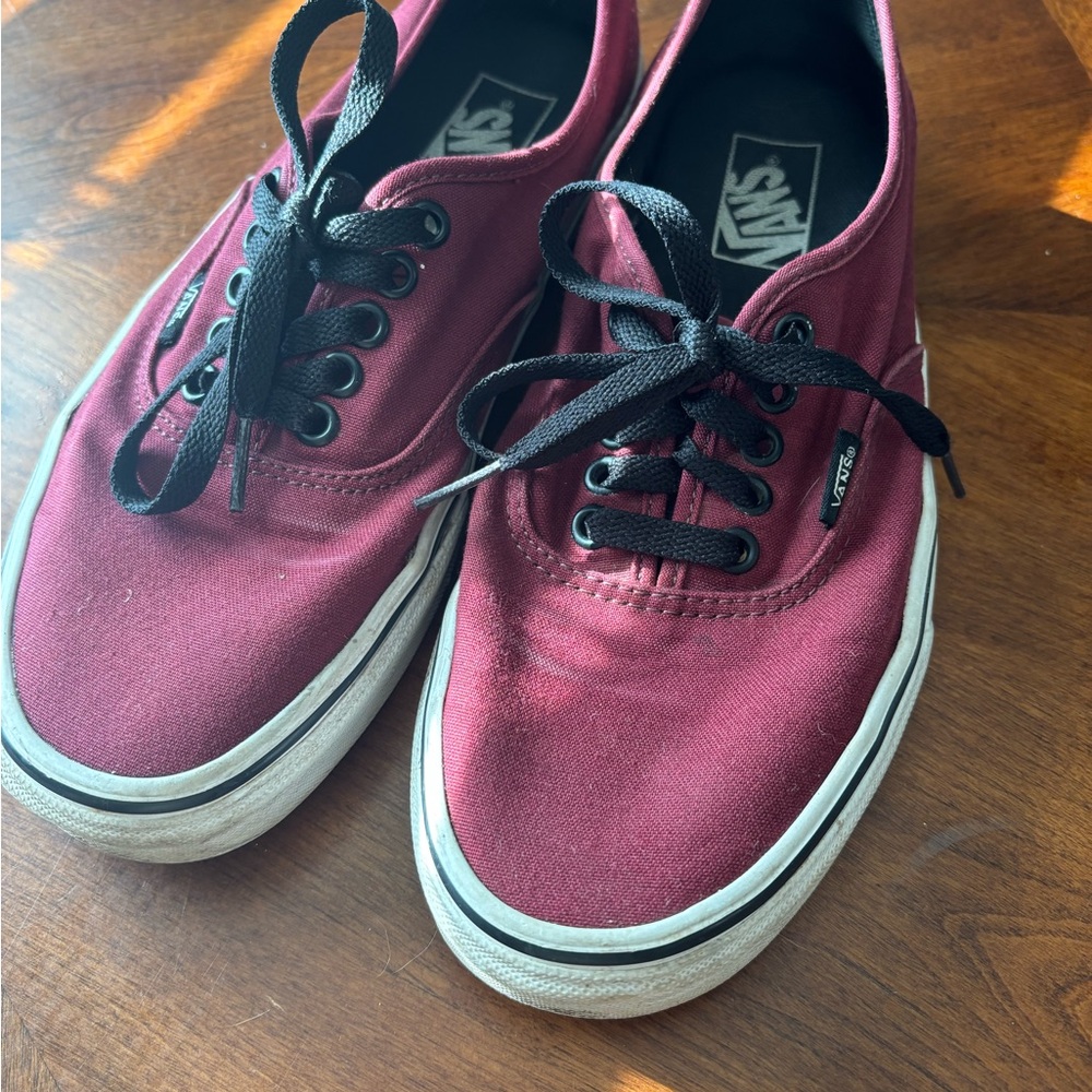 Vans Maroon Canvas Sneakers